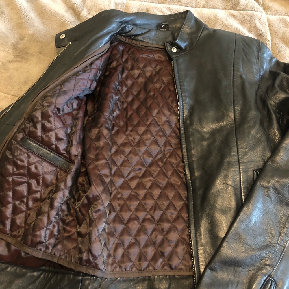 Black Leather Jacket Ladies Size xsmall - Picture 2 of 5